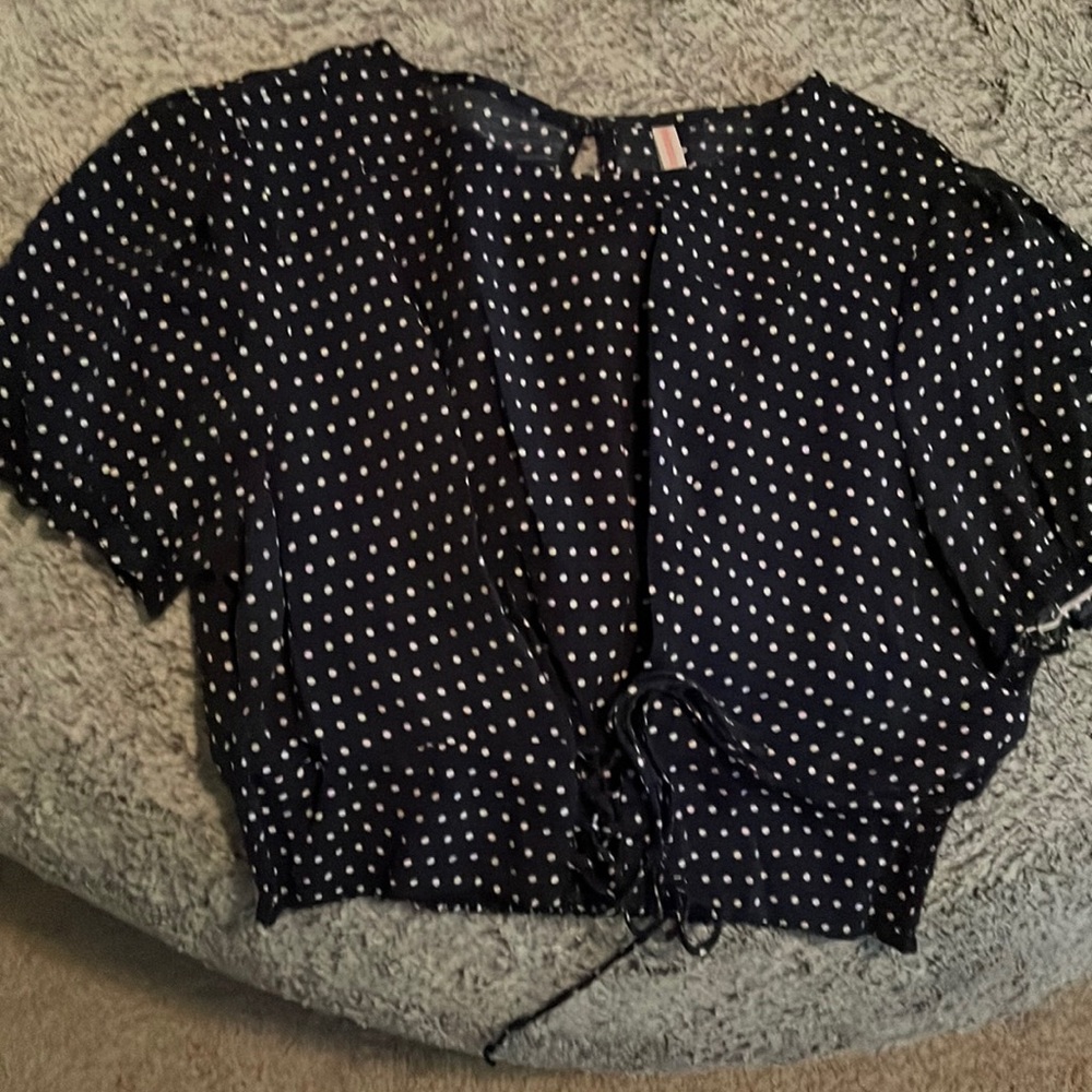Polka dot peplum crop top